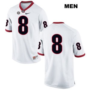 Men's Georgia Bulldogs NCAA #8 DeAngelo Gibbs Nike Stitched White Authentic No Name College Football Jersey MZF7754PO